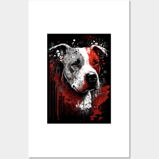 Pit Bull Ink Portrait Posters and Art